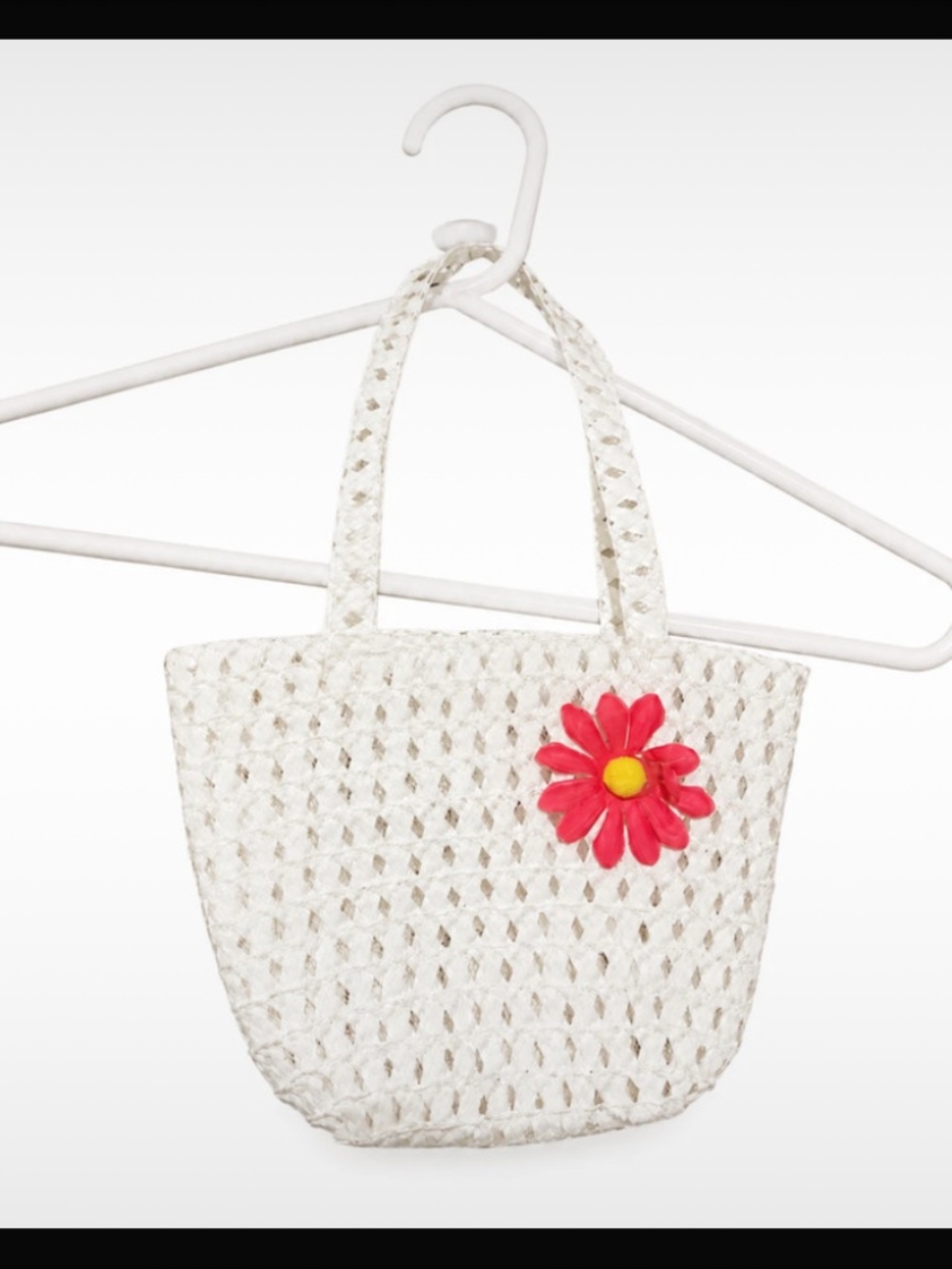 Brand new White Kids Purse Pink Yellow Flower Mini Tote Bag